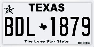 TX license plate BDL1879