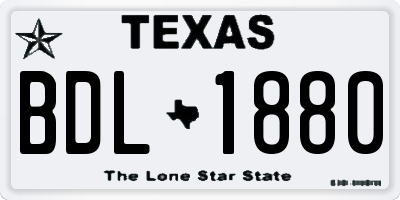 TX license plate BDL1880