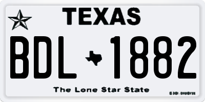 TX license plate BDL1882