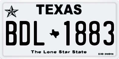 TX license plate BDL1883