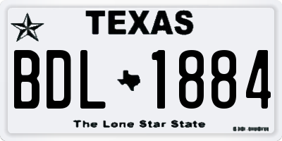 TX license plate BDL1884