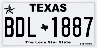 TX license plate BDL1887