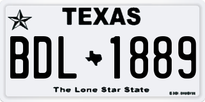 TX license plate BDL1889