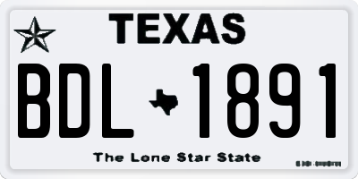 TX license plate BDL1891