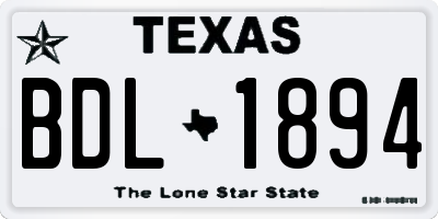TX license plate BDL1894