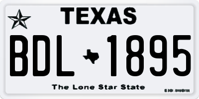 TX license plate BDL1895