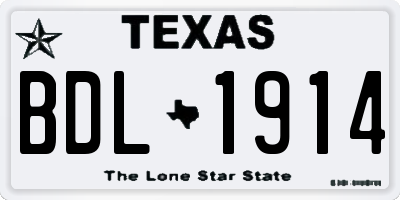 TX license plate BDL1914