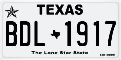 TX license plate BDL1917