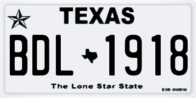 TX license plate BDL1918