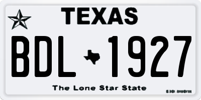 TX license plate BDL1927