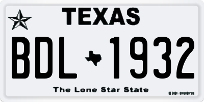 TX license plate BDL1932