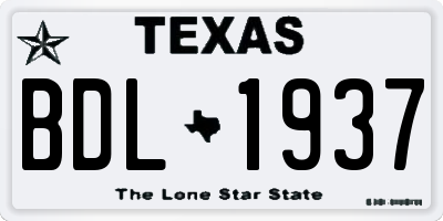 TX license plate BDL1937