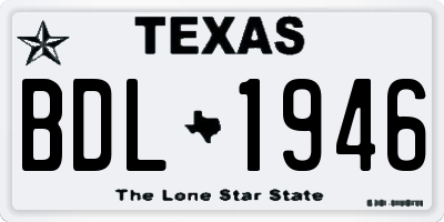 TX license plate BDL1946