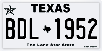 TX license plate BDL1952