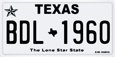 TX license plate BDL1960