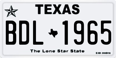 TX license plate BDL1965