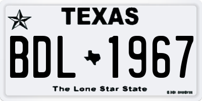 TX license plate BDL1967
