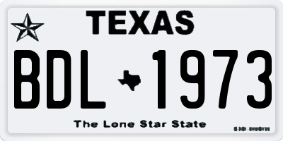 TX license plate BDL1973