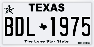 TX license plate BDL1975
