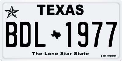 TX license plate BDL1977