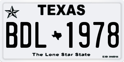 TX license plate BDL1978