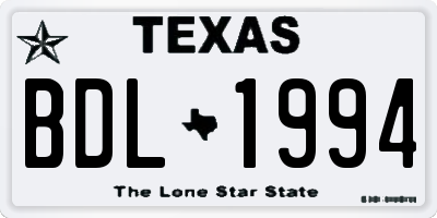 TX license plate BDL1994