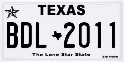 TX license plate BDL2011