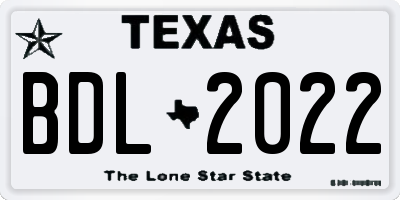 TX license plate BDL2022