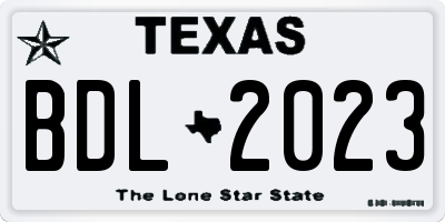 TX license plate BDL2023