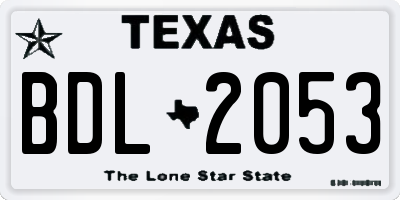 TX license plate BDL2053
