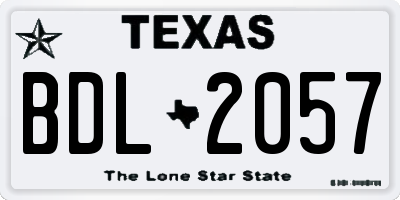 TX license plate BDL2057