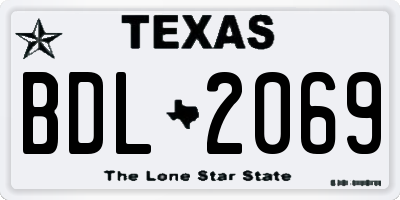 TX license plate BDL2069