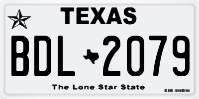 TX license plate BDL2079
