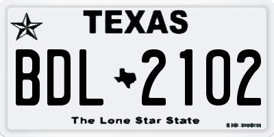 TX license plate BDL2102