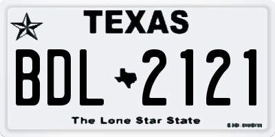 TX license plate BDL2121