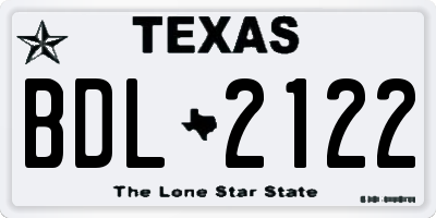 TX license plate BDL2122
