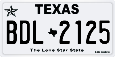 TX license plate BDL2125