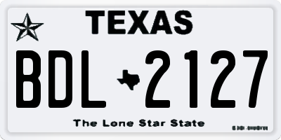 TX license plate BDL2127