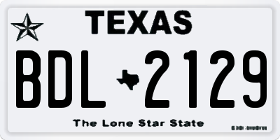 TX license plate BDL2129