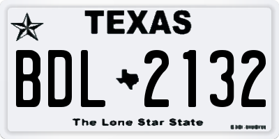 TX license plate BDL2132