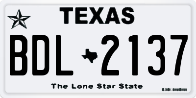 TX license plate BDL2137