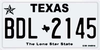 TX license plate BDL2145