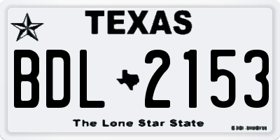 TX license plate BDL2153