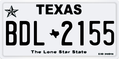 TX license plate BDL2155