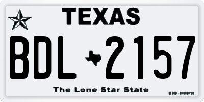 TX license plate BDL2157