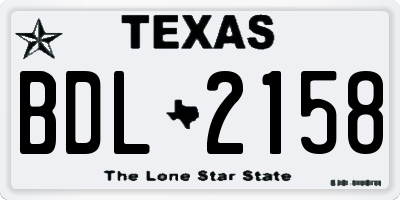 TX license plate BDL2158
