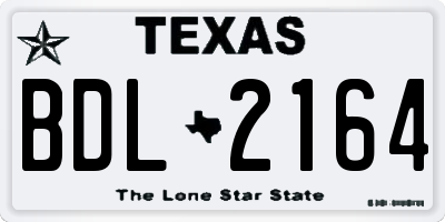 TX license plate BDL2164