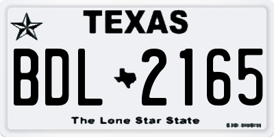 TX license plate BDL2165