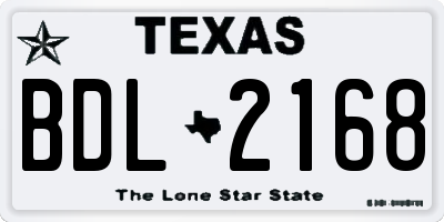 TX license plate BDL2168