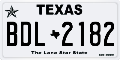 TX license plate BDL2182